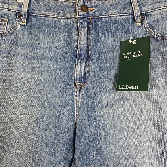 L.L.Bean 1912 Jeans Favorite Fit Straight Leg Blue NWT Women's‎ Size 16 MT - Picture 3 of 10